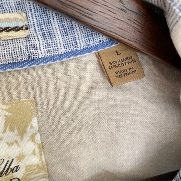 Tasso Elba Blue Striped Button Up - Large - Picture 5 of 5